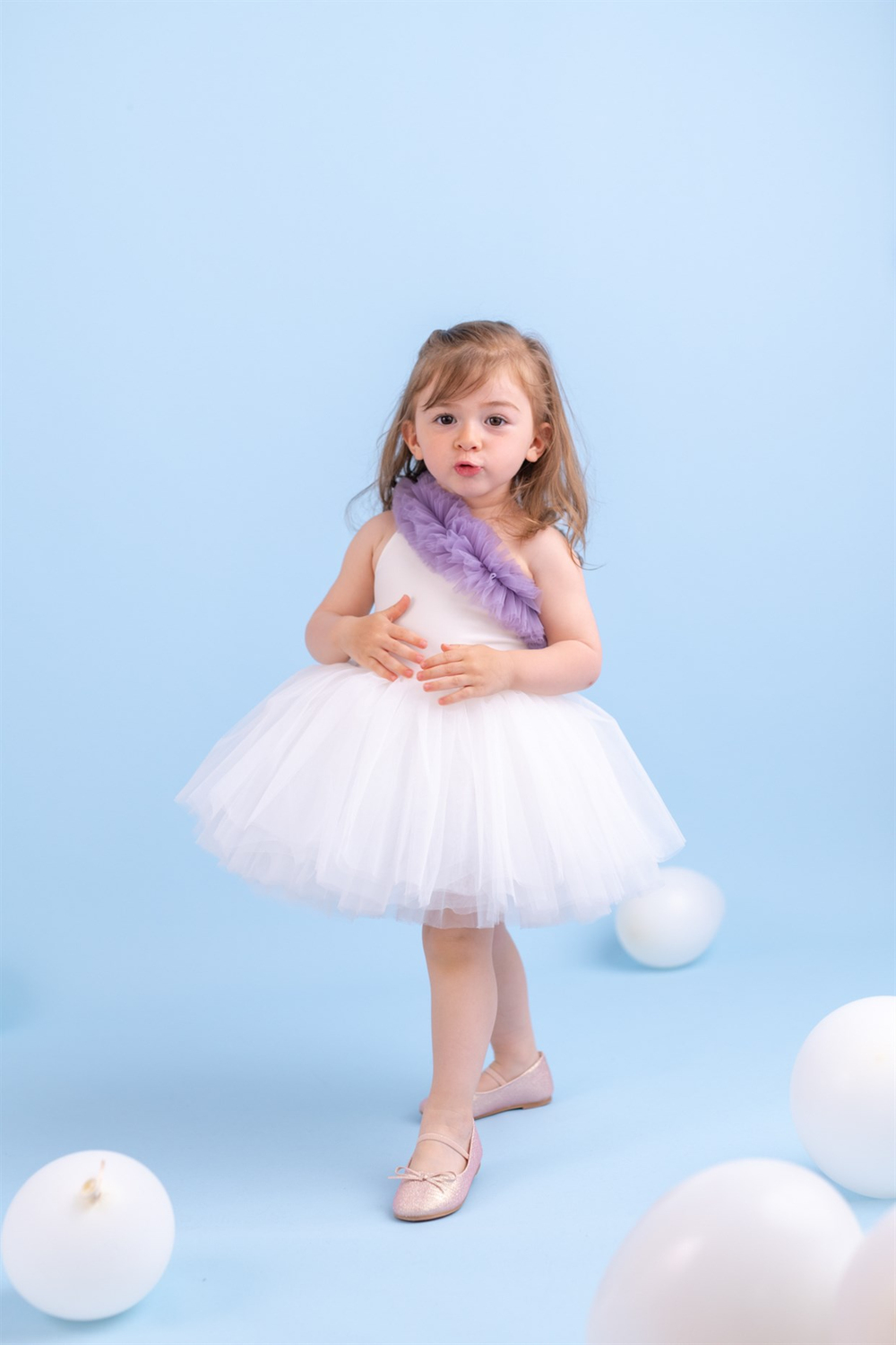 Mini Celebrities Yazlık One Shoulder Lilac Ruffle