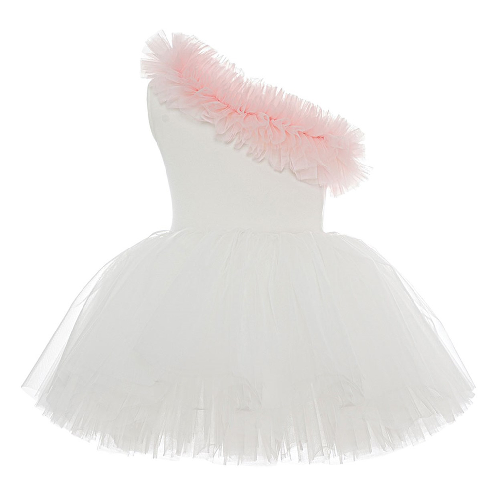 Mini Celebrities Yazlık One Shoulder Pink Ruffle