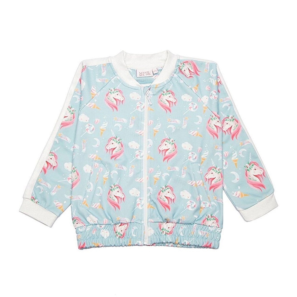 Miss Muse Unicorn in Wonderland Blue Bomber Ceket