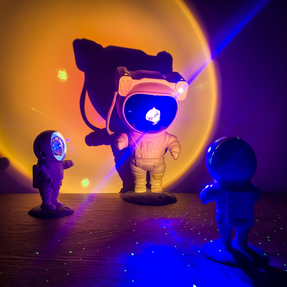 Mob Astronot Projeksiyon Gece Lambası Turuncu