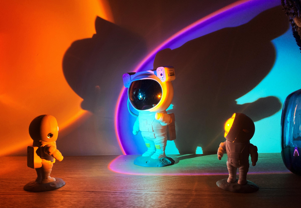 Mob Astronot Projeksiyon Gece Lambası Turuncu