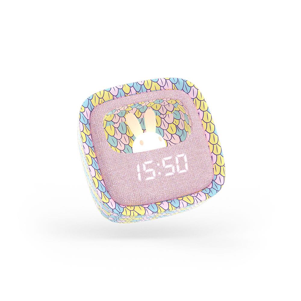 Mob Deniz Kızı Desenli Tavşan Masaüstü Saati ve Gece Lambası