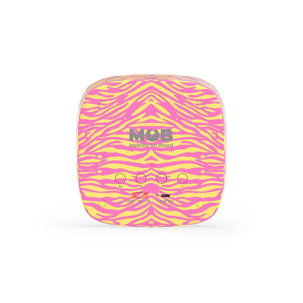 Mob Pembe Zebra Desenli Tavşan Masaüstü Saati ve Gece Lambası