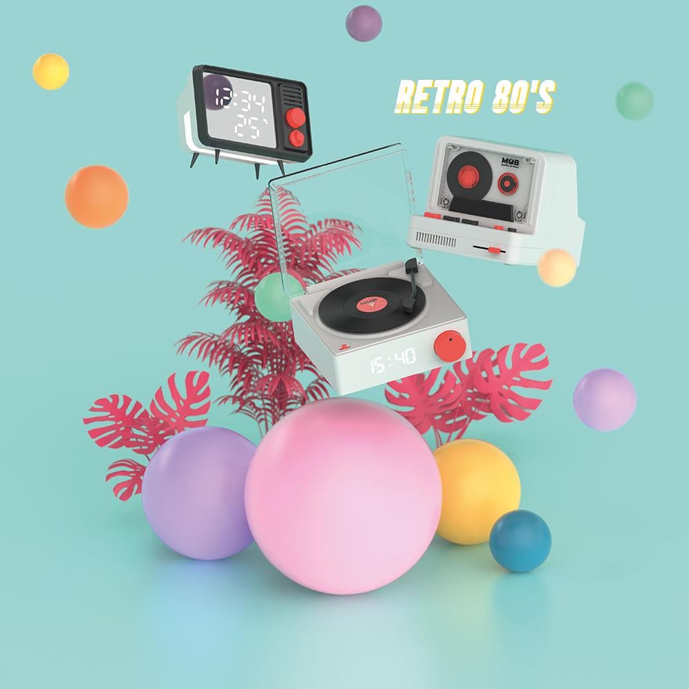 Mob Retro Kamera Bluetooth Hoparlör Gri