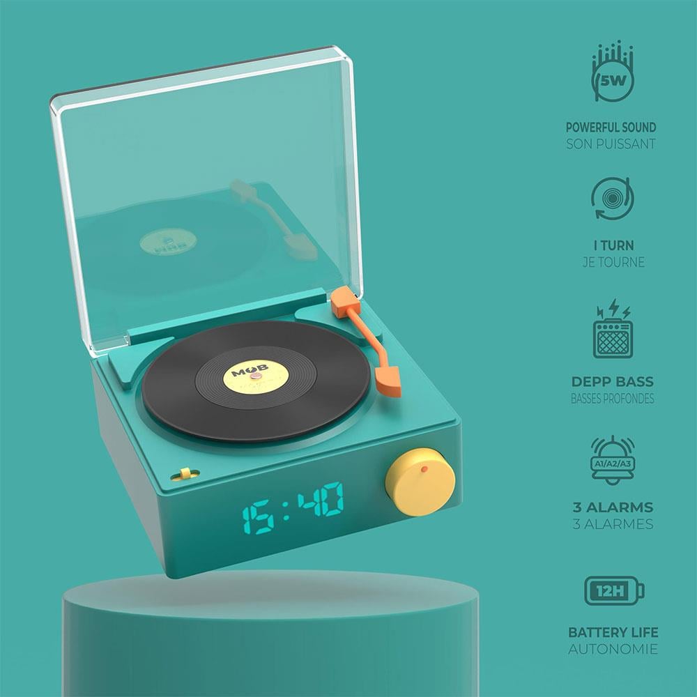 Mob Retro Pikap Bluetooth Hoparlör ve Çalar Saat Mavi