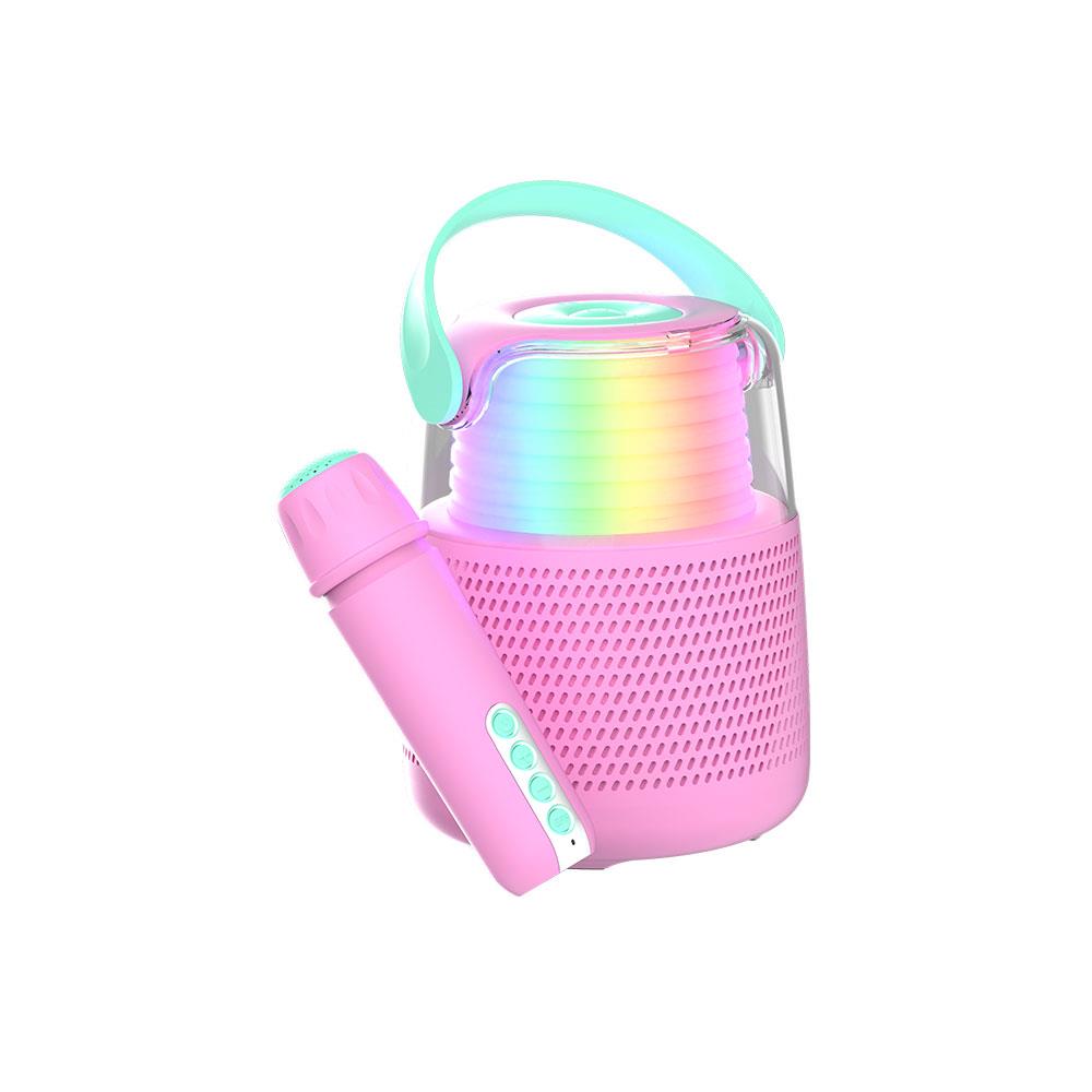 Mob Retro Ses Efektli ve Mikrofonlu Karaoke Pembe
