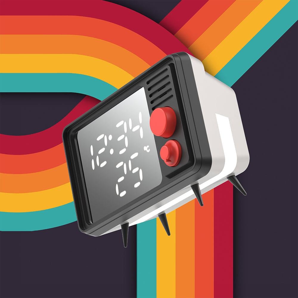 Mob Retro TV Çalar Saat Gri