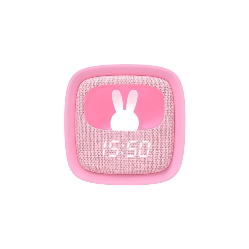 Mob Şeker Pembe Tavşan Masaüstü Saati ve Gece Lambası