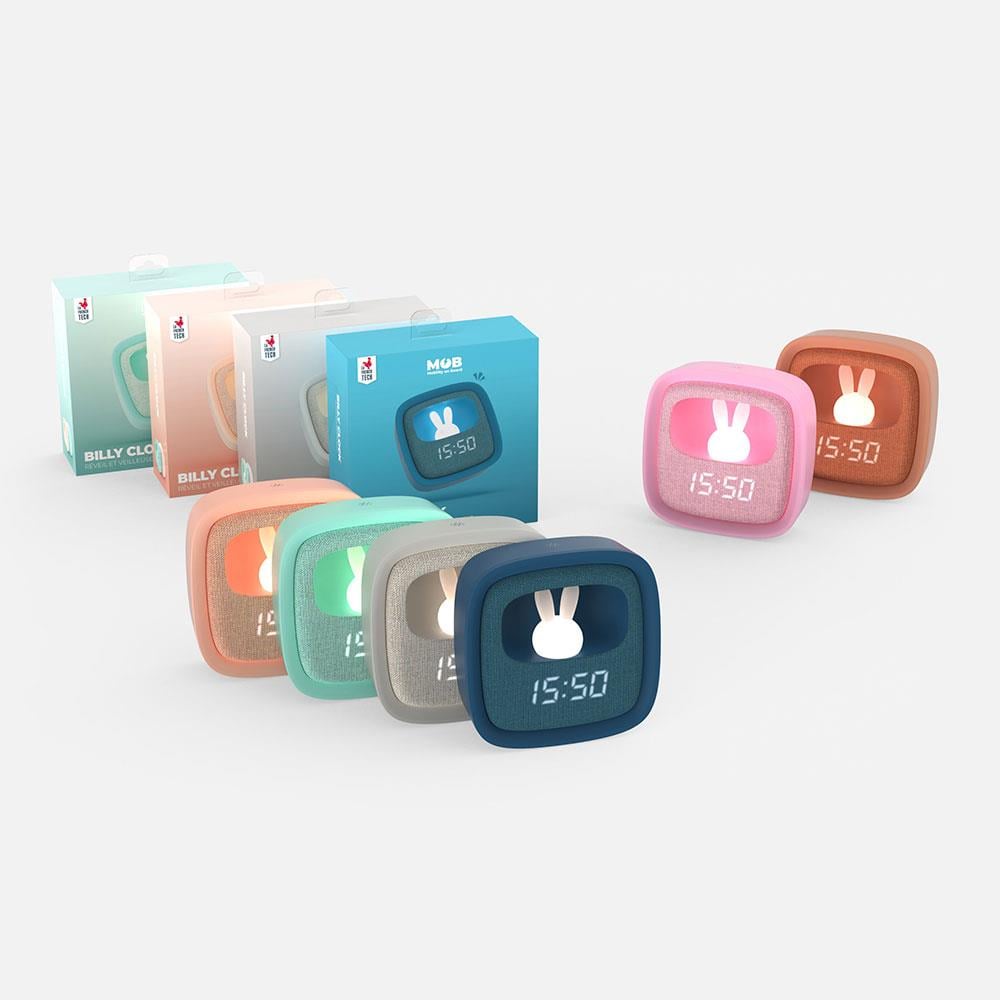 Mob Şeker Pembe Tavşan Masaüstü Saati ve Gece Lambası