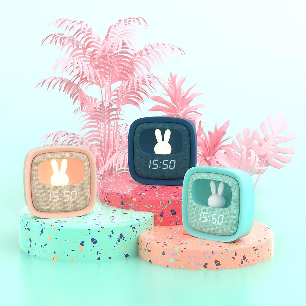 Mob Somon Tavşan Masaüstü Saati ve Gece Lambası