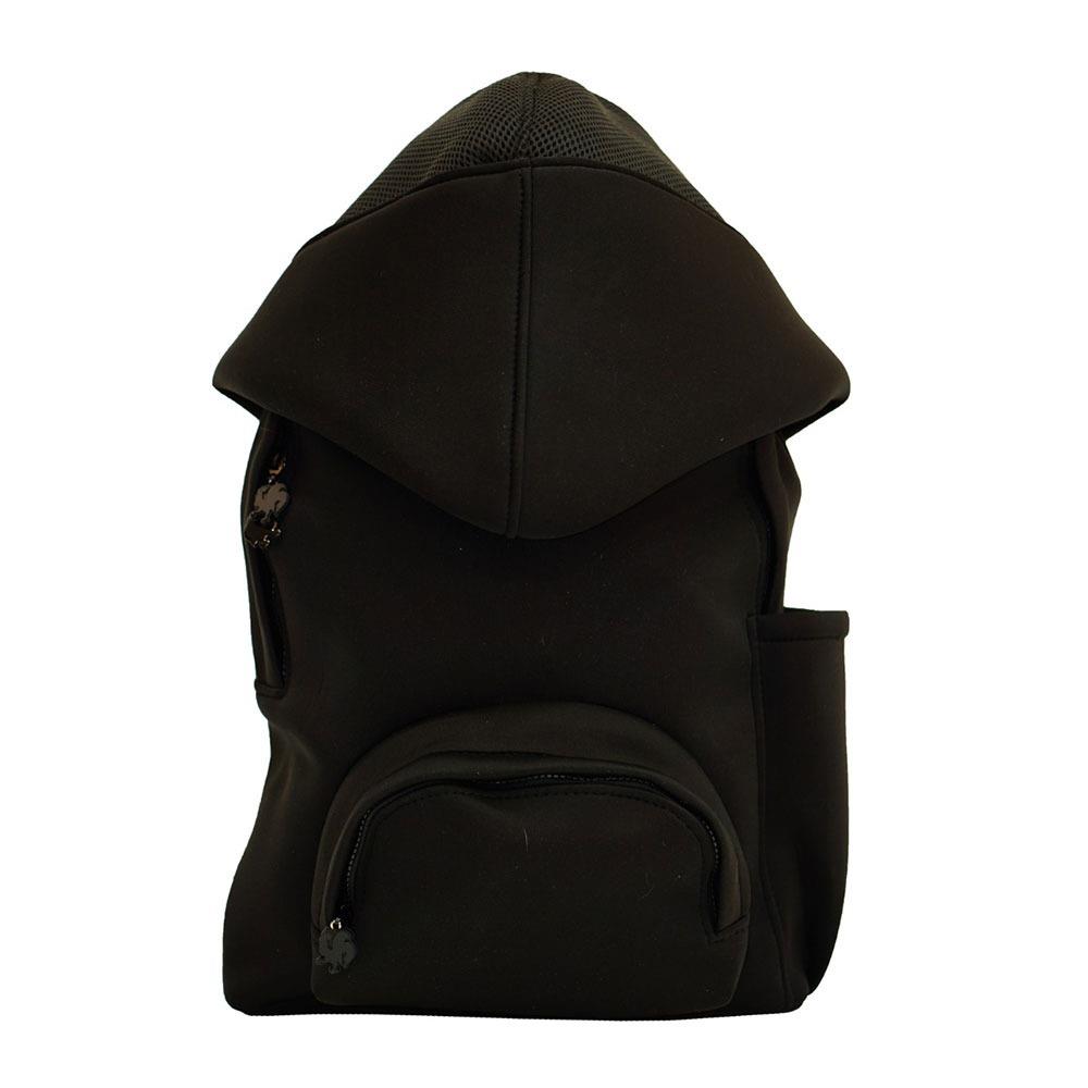 Morikukko Black Basic Black Kapüşonlu Sırt Çantası