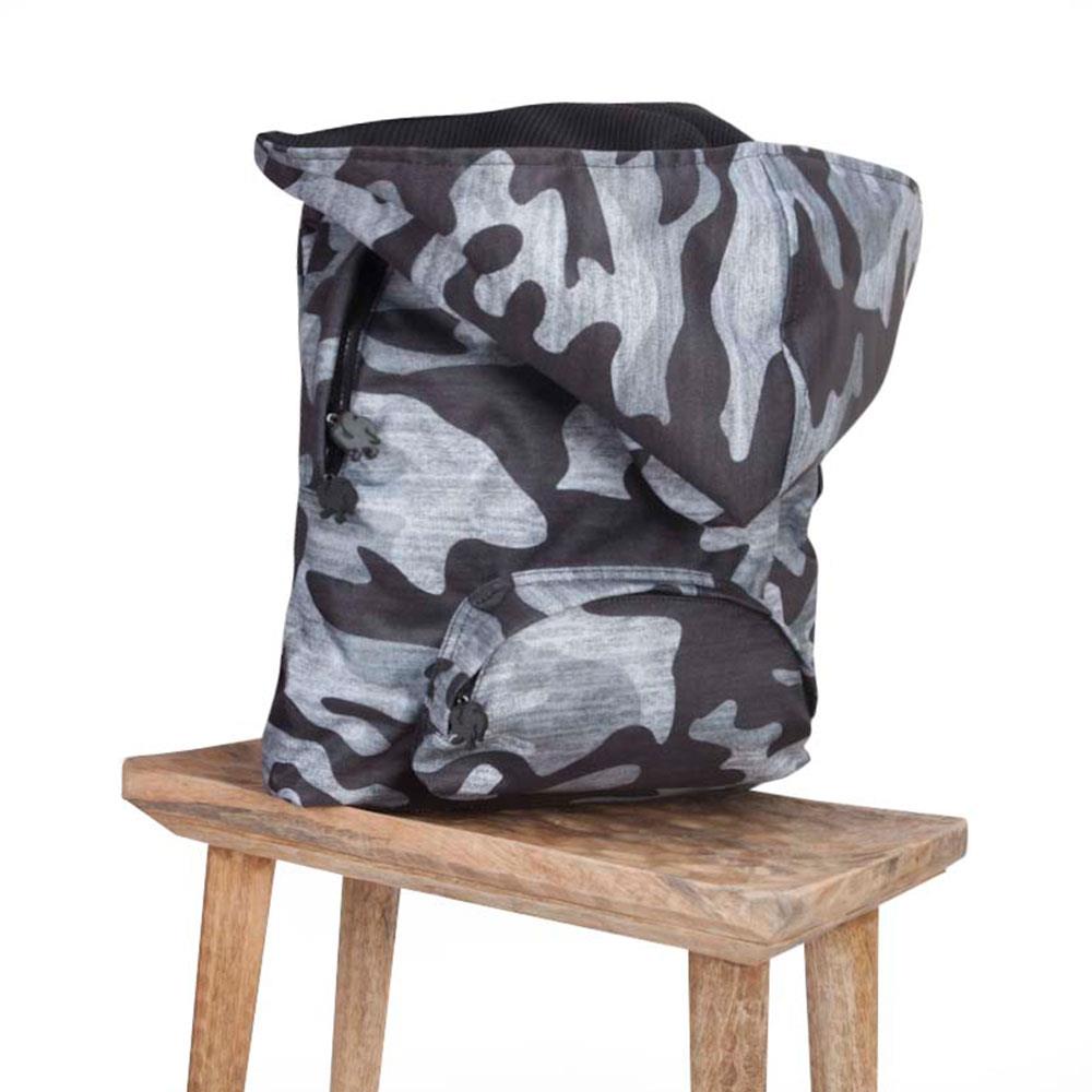 Morikukko Camo Basic Grey Kapüşonlu Sırt Çantası