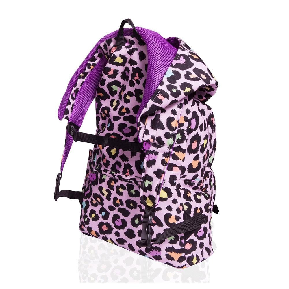 Morikukko Pink Cheetah Kapüşonlu Sırt Çantası
