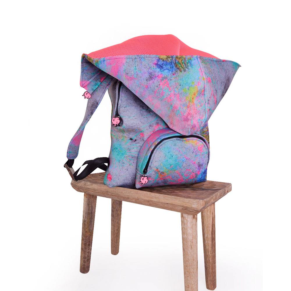 Morikukko Pollock Neon Pink Kapüşonlu Sırt Çantası