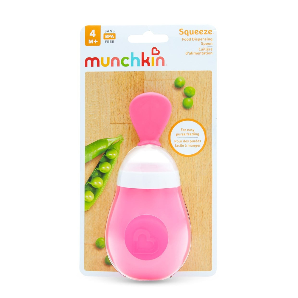 Munchkin Sıkılabilir Bebek Kaşığı 4 Ay + Pembe