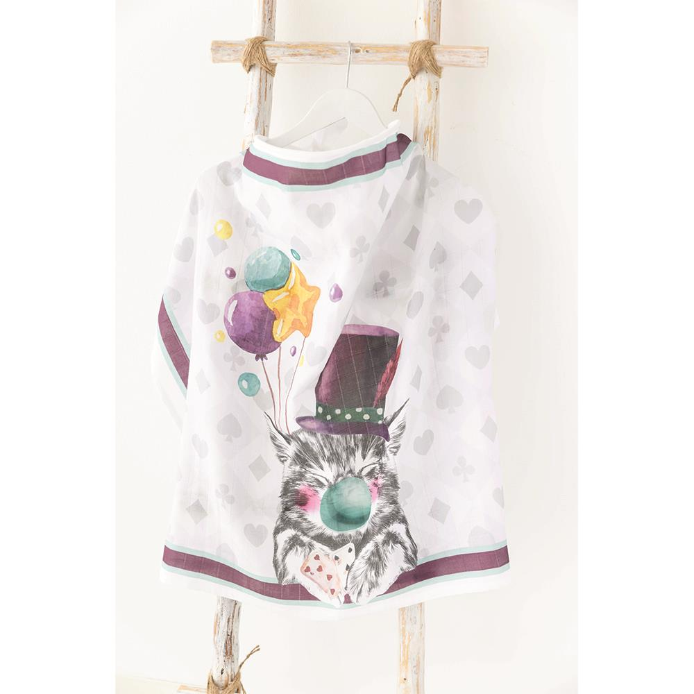 Nilue Fashion Cat Müslin Emzirme Örtüsü