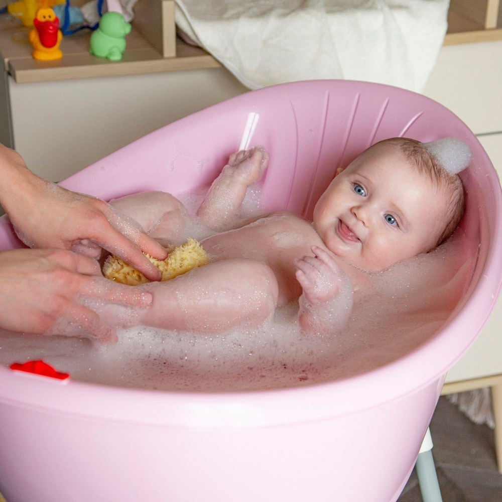 OKBaby Bebek Banyo Seti Bella Bebek Banyo Seti Dijital Termometreli Çift Yönlü Bebek Küveti & Splash Bebek Duşu A. Gri