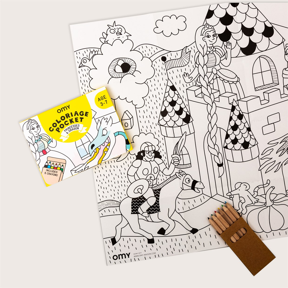 Omy Coloring Pocket Princeses & Dragons 
