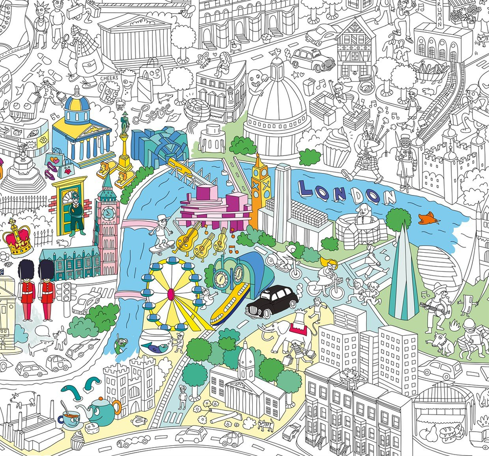 Omy Coloring Poster London