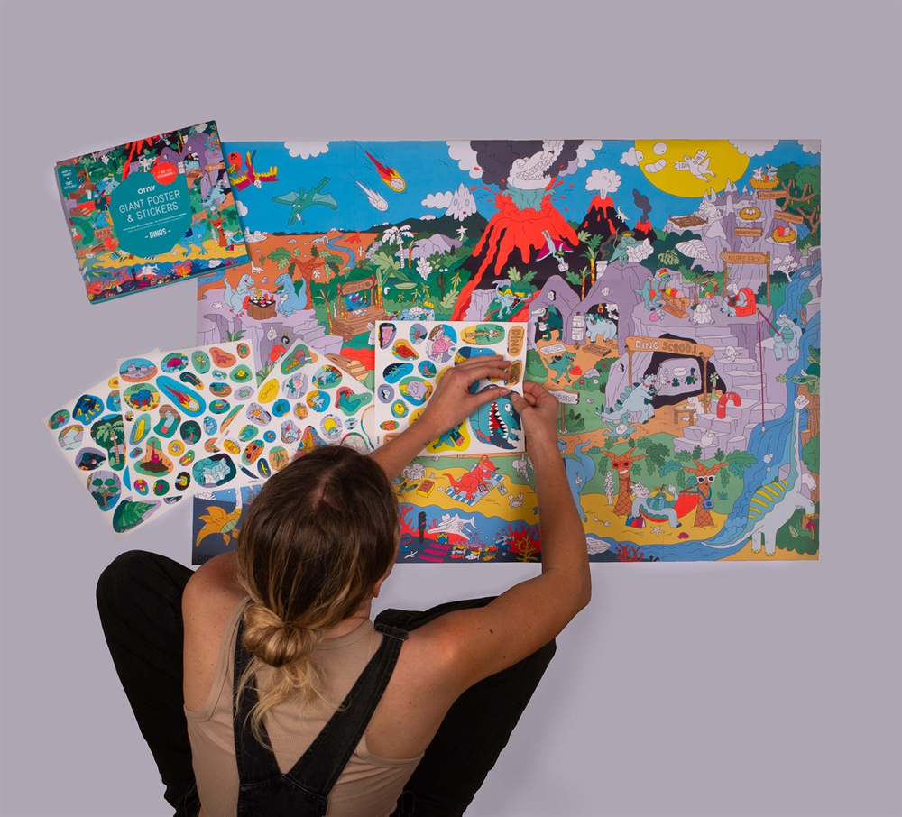 Omy Coloring Sticker & Poster Dinos