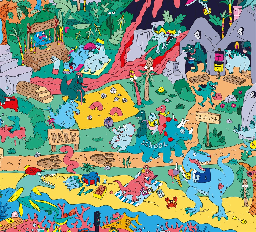 Omy Coloring Sticker & Poster Dinos