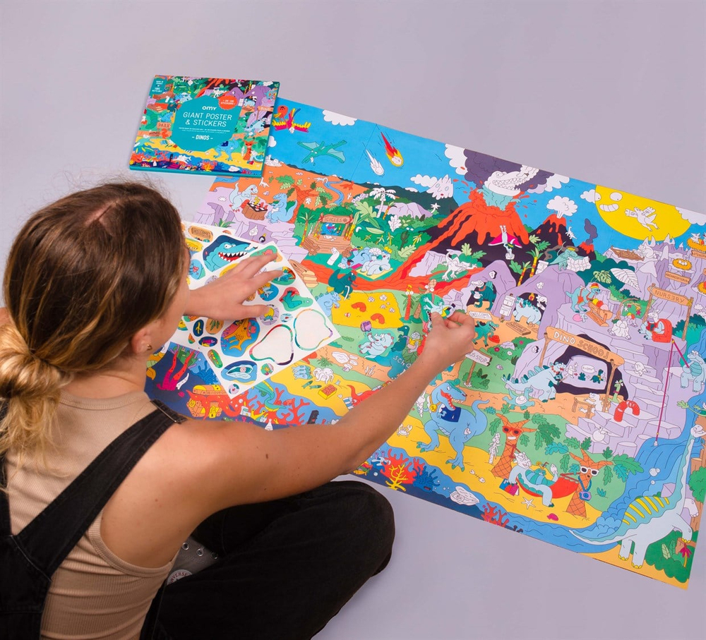 Omy Coloring Sticker & Poster Dinos