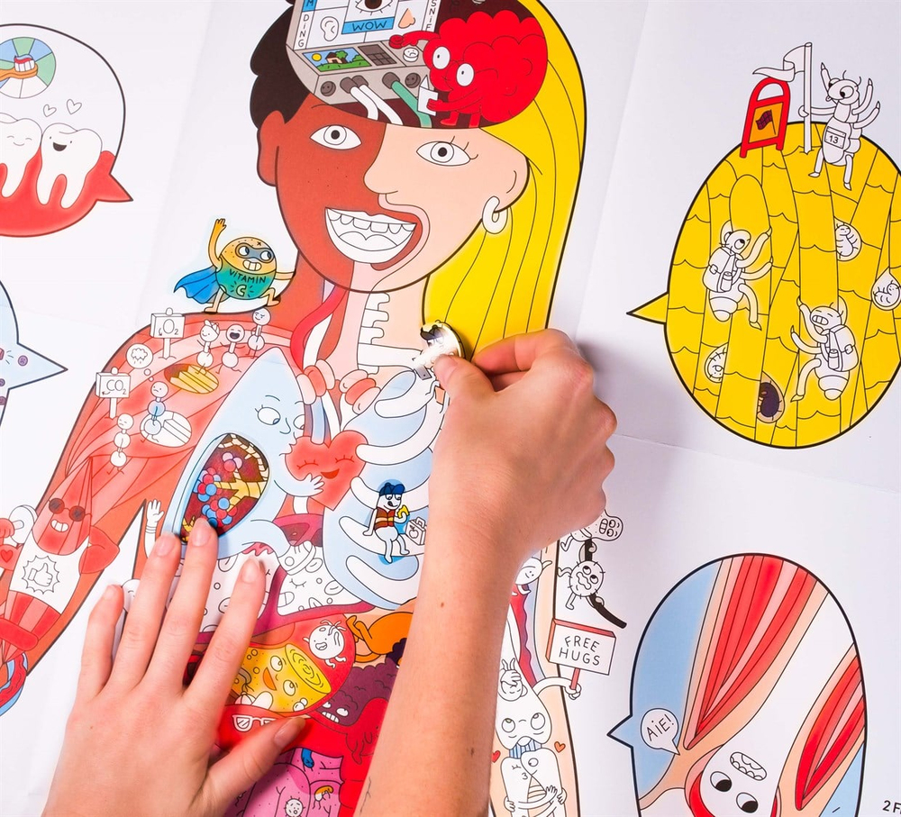 Omy Coloring Sticker & Poster My Body