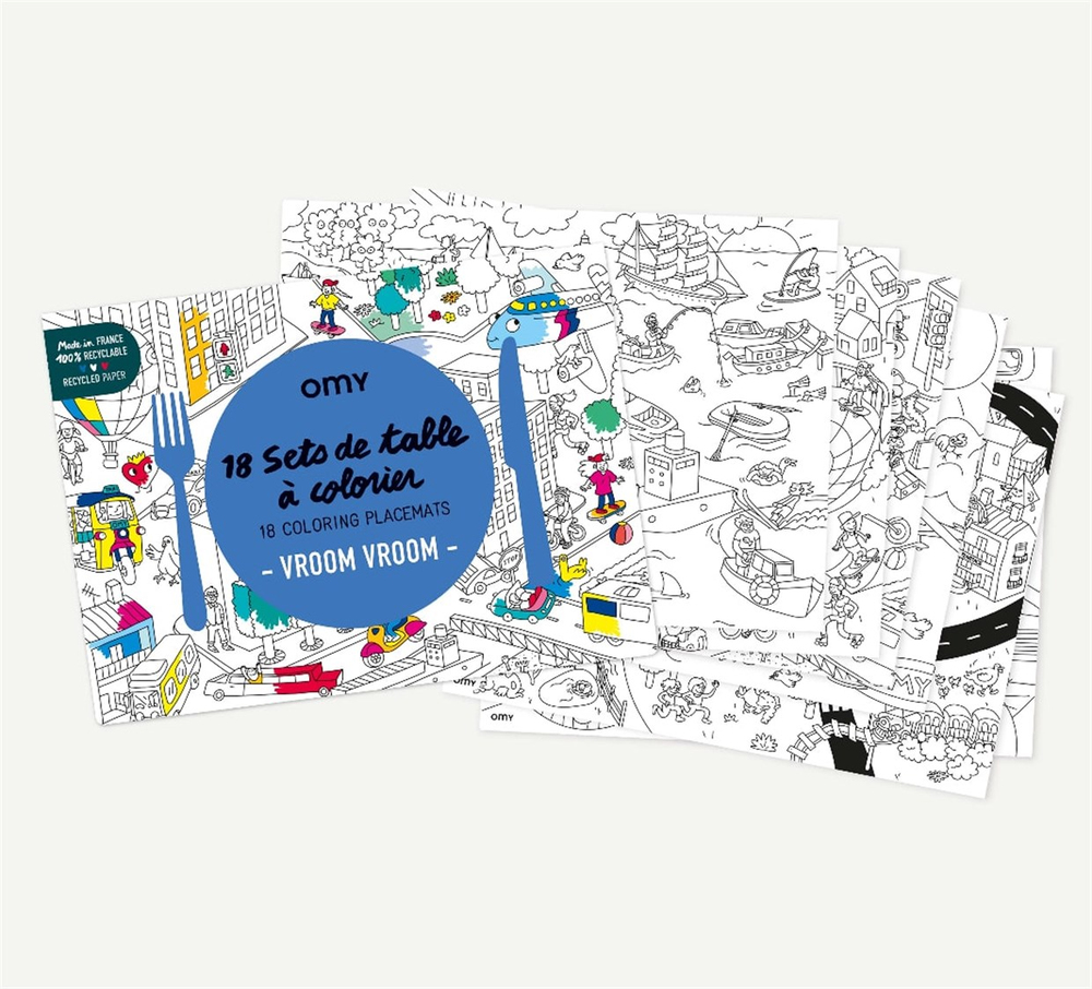 Omy Paper Placemats Vroom Vroom