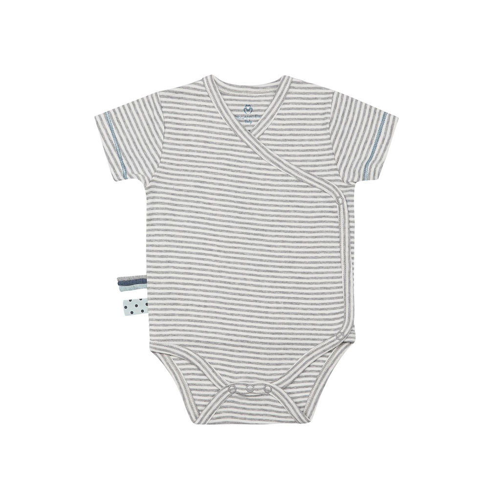 Organicera Organik Kısa Kollu Kimono Body Grey Malange
