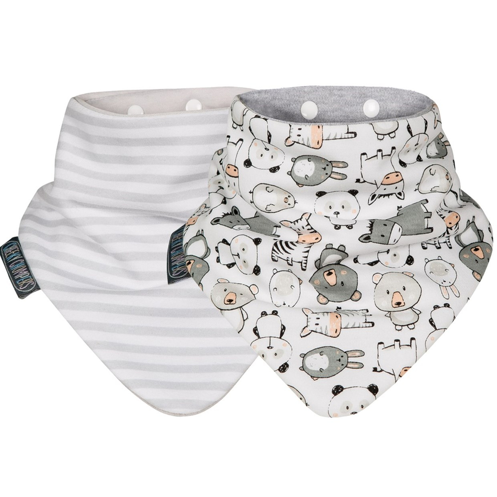 Panda Pals & Grey Stripes NeckerBIB
