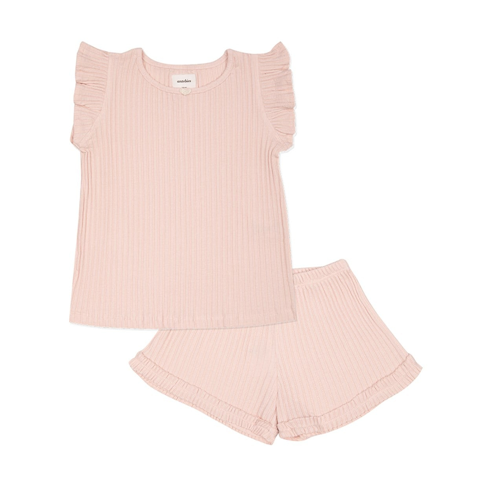 PASTEL PEMBE RİBANA PİJAMA TAKIMI