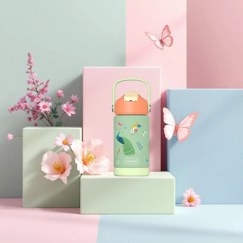 Peacock Queen FlipSip Çocuk Su Termosu | 360 ml