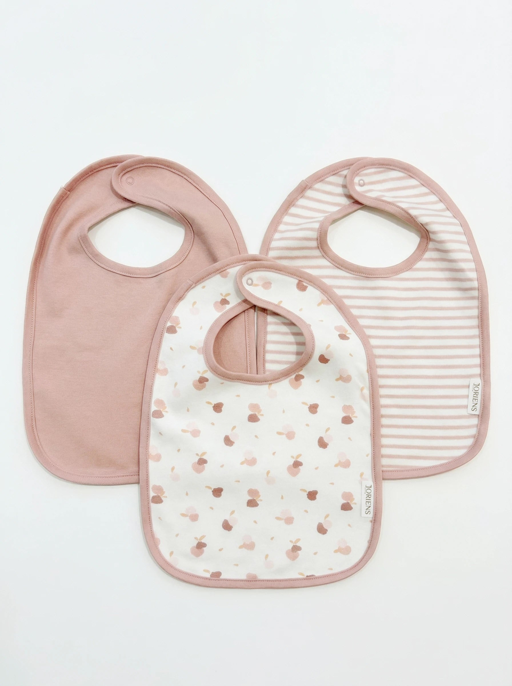Pembe Elmalar Sıvı Geçirmez Mama Önlüğü Seti 3 Adet