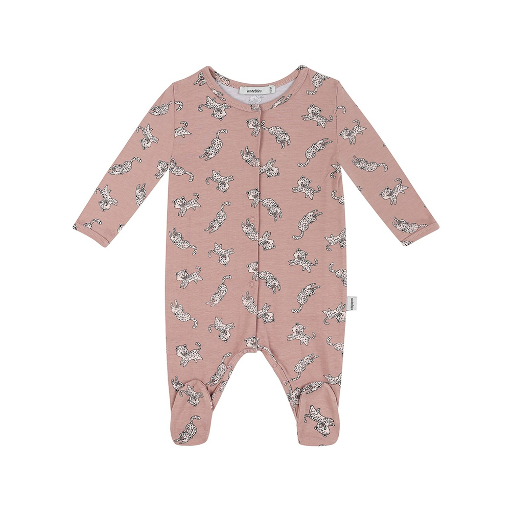 PEMBE LEOPAR DESEN PATİKLİ TULUM