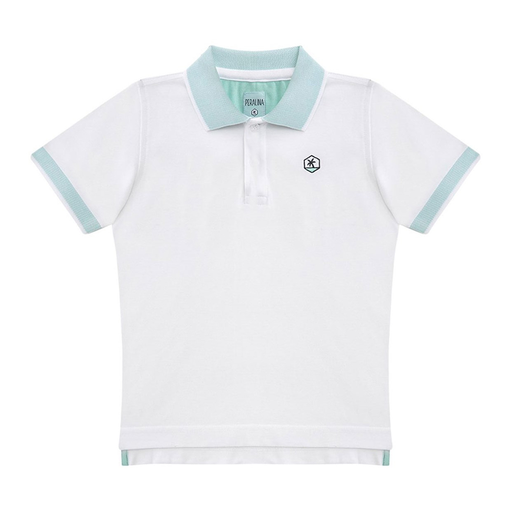 Peralina Denny Kids Beyaz Polo Yaka Tişört