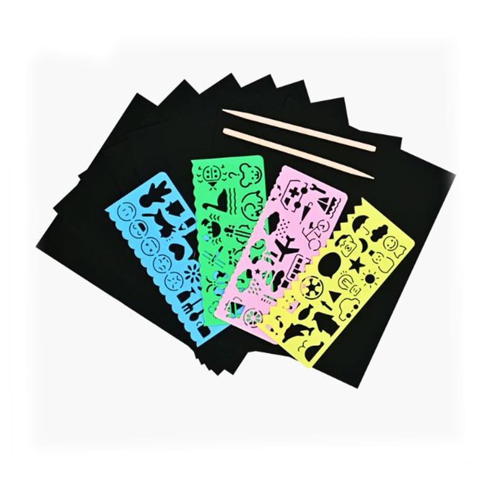 Peter Pauper Press Scratch & Sketch Sheets with Stencils Kazı ve Öğren Aktivite Kitabı