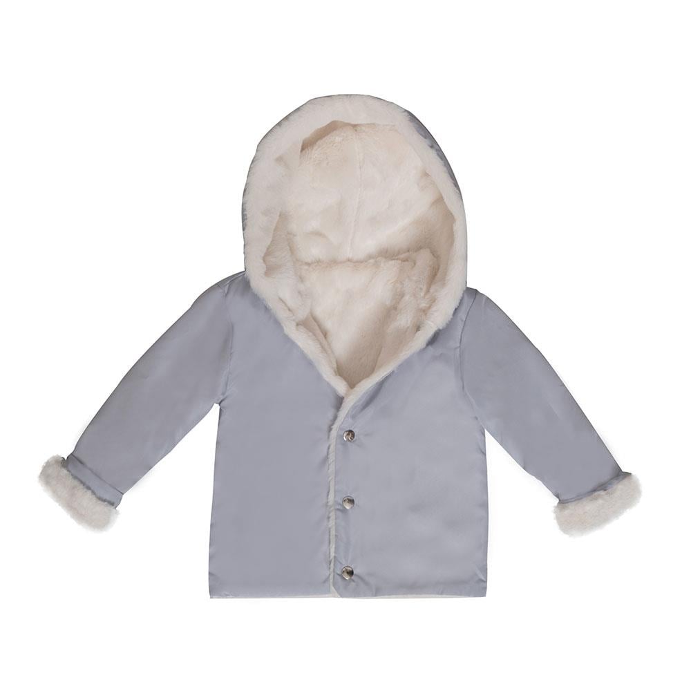 Petit Boom Çocuk Peluşlu Kalın Mont Gri