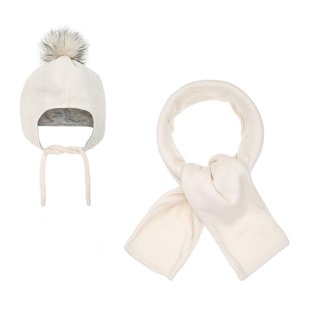 Petit Boom Polar Bere Atkı Set Kırık Beyaz