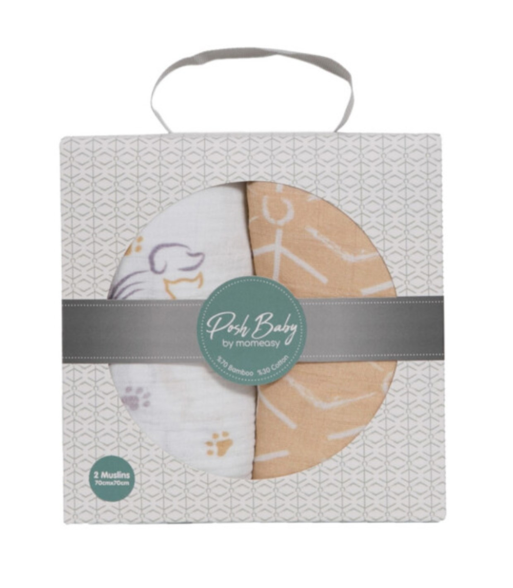POSH BABY 2'Lİ - KEDİ KÖPEK MÜSLİN 70*70cm