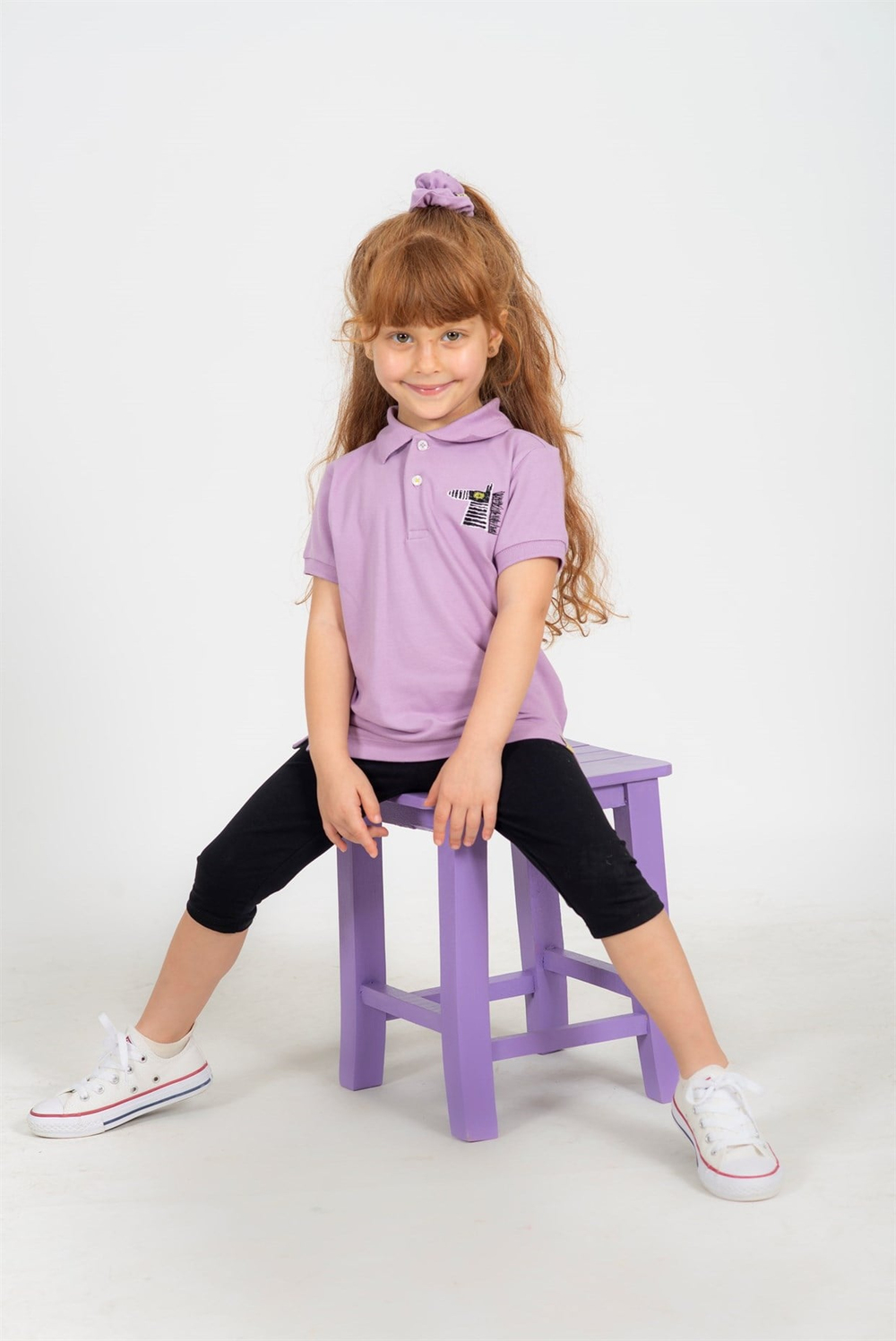 PURPLE ZEBRA - Kısa Kollu Çocuk Polo Yaka T-shirt - Lila
