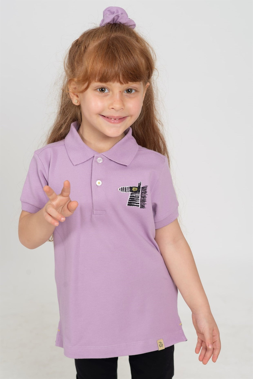 PURPLE ZEBRA - Kısa Kollu Çocuk Polo Yaka T-shirt - Lila
