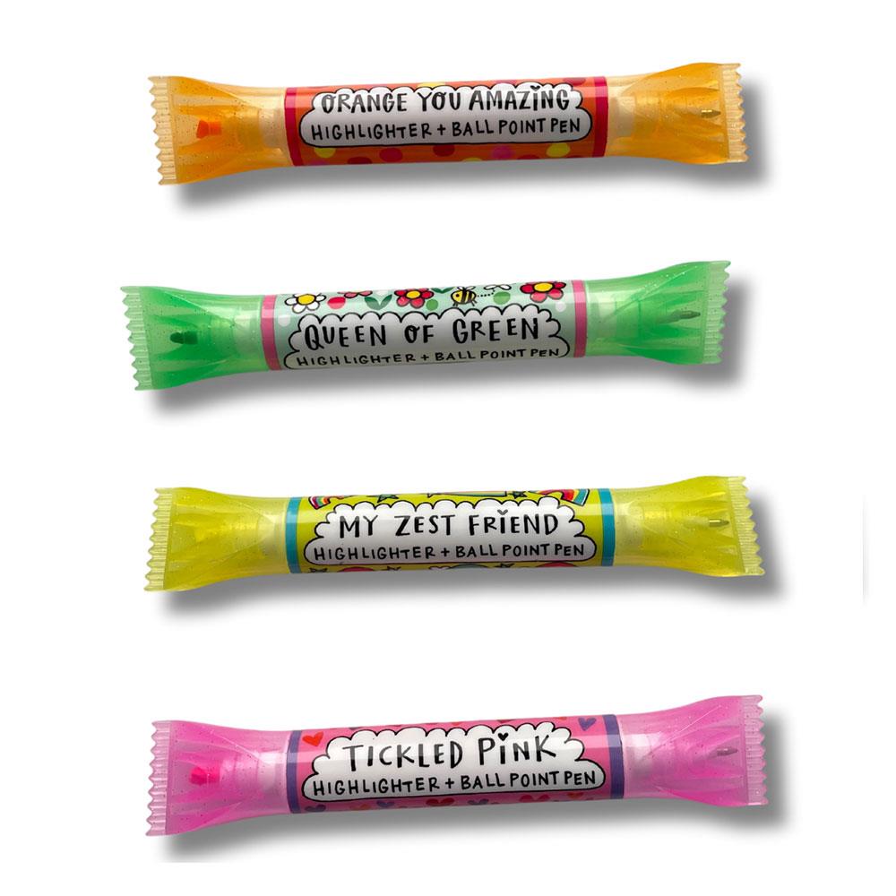 Rachel Ellen Design Fosforlu ve Tükenmez Çift Taraflı Kalem Sarı