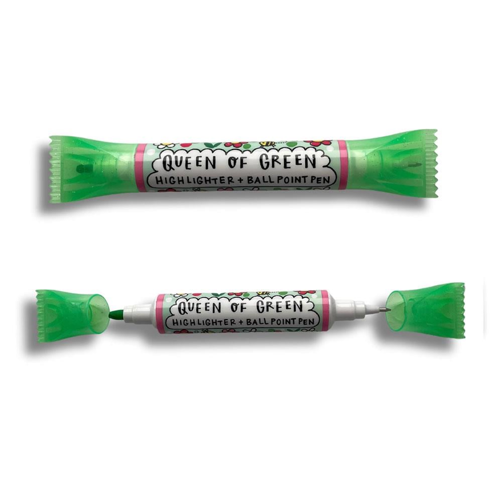 Rachel Ellen Design Fosforlu ve Tükenmez Çift Taraflı Kalem Yeşil