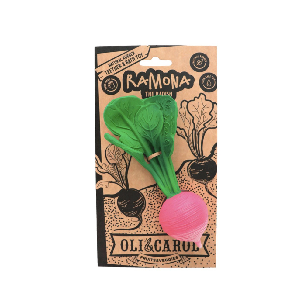 RAMONA THE RADISH - TURP ŞEKLİNDE DOĞAL DİŞ KAŞIYICI & BANYO OYUNCAĞI