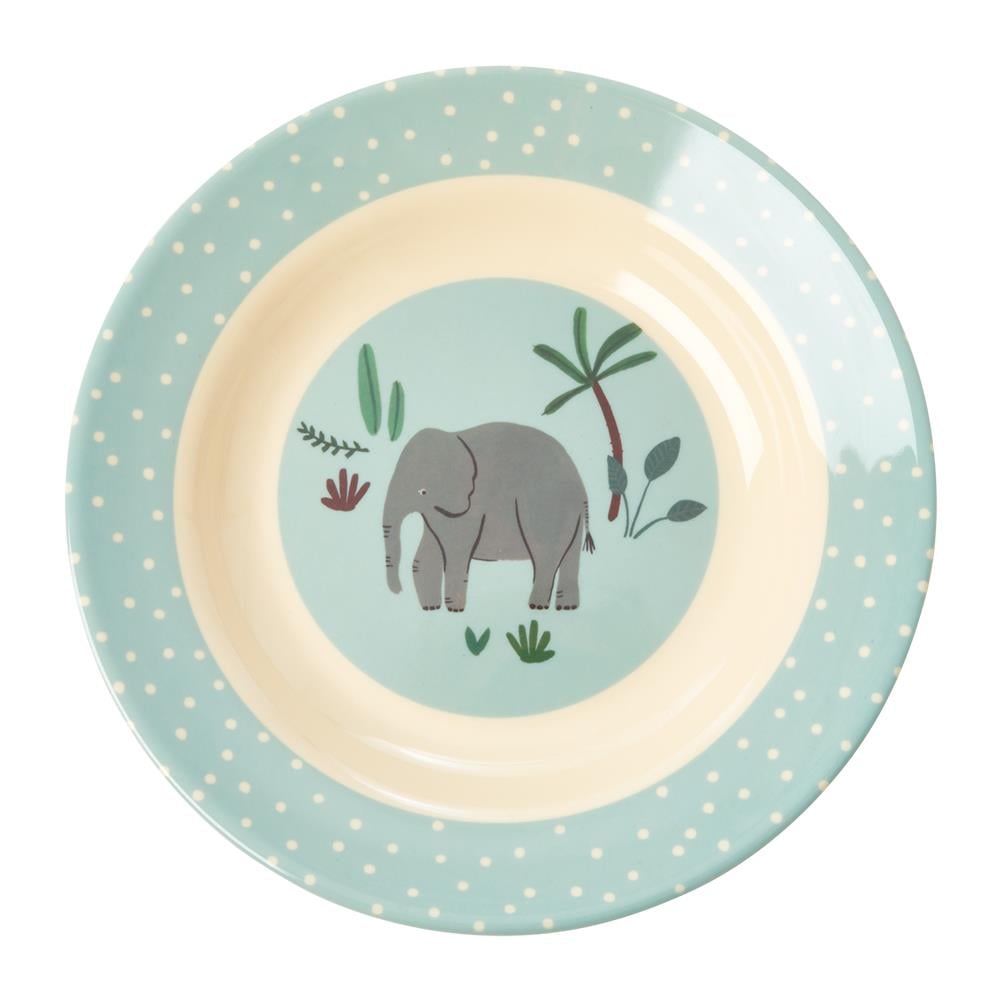 Rice Melamin Çocuk Çukur Tabak Elephant