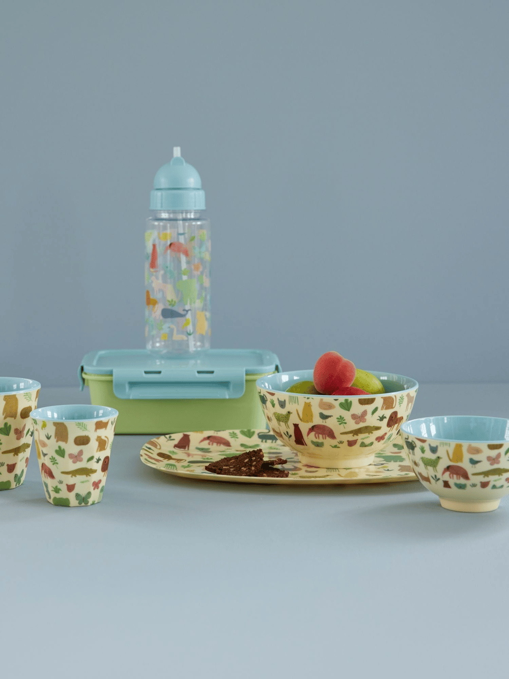 Rice Plastik Lunchbox Soft Blue and Green