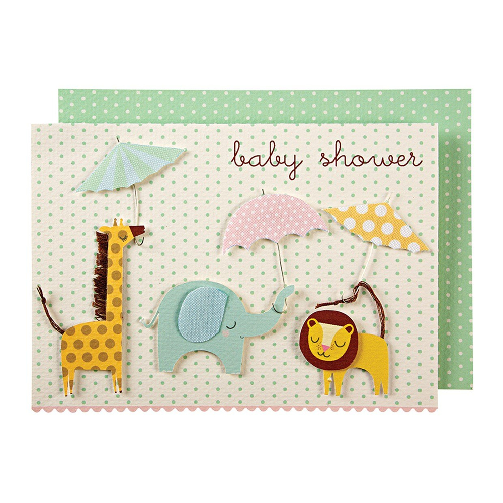 Şemsiyeli Hayvanlar Tebrik Kartı