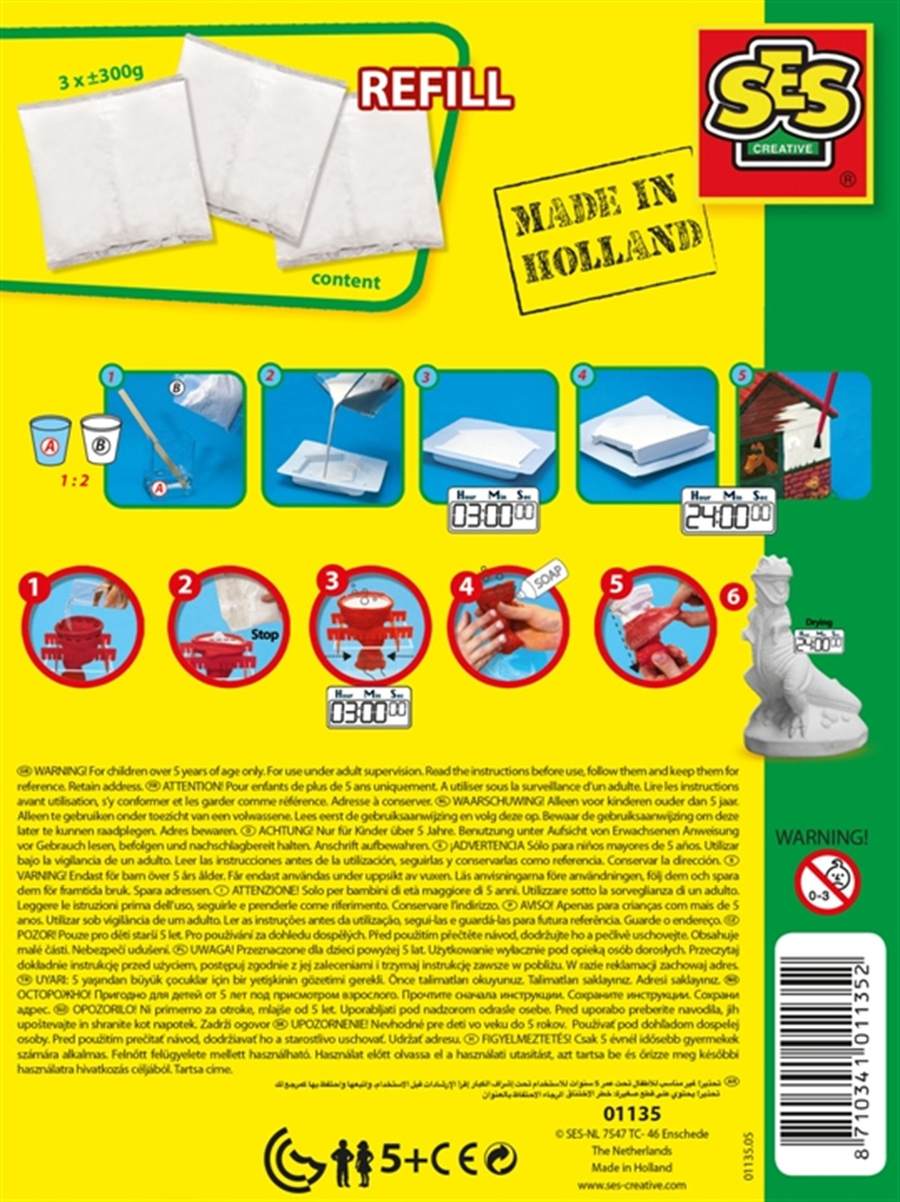 Ses Creative Kalıba Dök ve Boya Yedek Alçı 900 gr