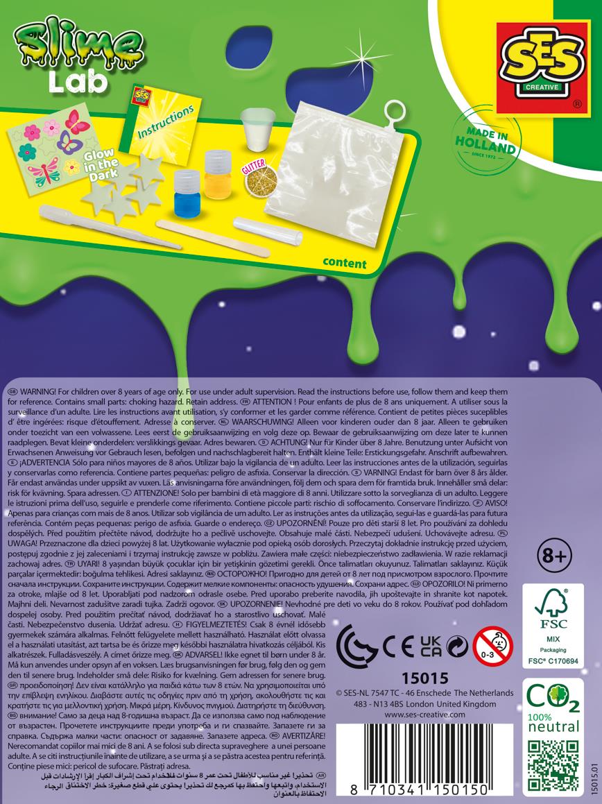 Ses Creative Slime Lab Karanlıkta Parlayan