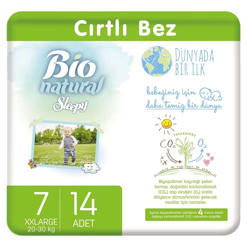 SLEEPY - Bio Natural Bebek Bezi 7 Numara XXLarge 14 Adet